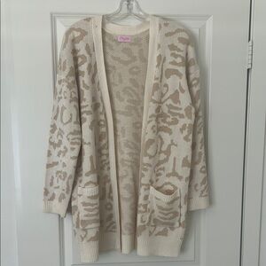 Pink Lily Cozy Beige Patterned Sweater